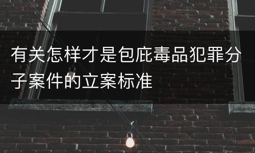 有关怎样才是包庇毒品犯罪分子案件的立案标准