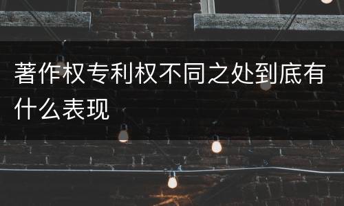 著作权专利权不同之处到底有什么表现
