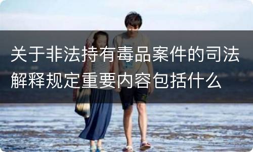 关于非法持有毒品案件的司法解释规定重要内容包括什么