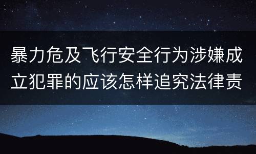 暴力危及飞行安全行为涉嫌成立犯罪的应该怎样追究法律责任