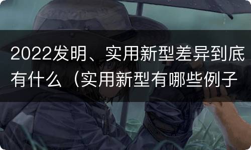 2022发明、实用新型差异到底有什么（实用新型有哪些例子）