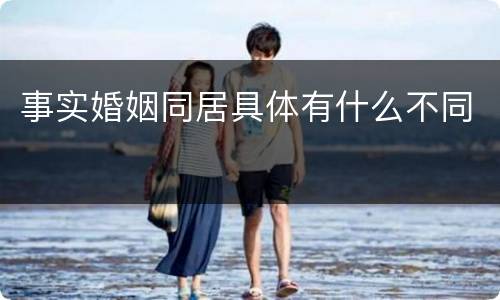 事实婚姻同居具体有什么不同