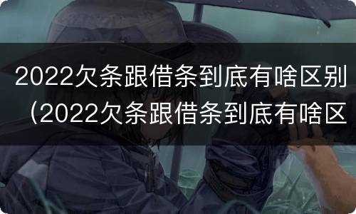 2022欠条跟借条到底有啥区别（2022欠条跟借条到底有啥区别呢）