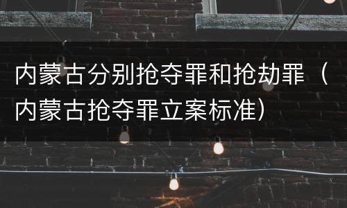 内蒙古分别抢夺罪和抢劫罪（内蒙古抢夺罪立案标准）