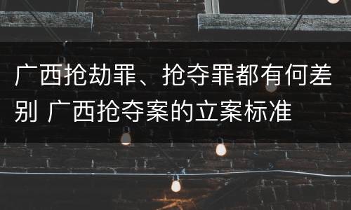 广西抢劫罪、抢夺罪都有何差别 广西抢夺案的立案标准