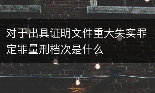 对于出具证明文件重大失实罪定罪量刑档次是什么