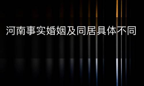 河南事实婚姻及同居具体不同