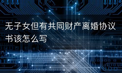 无子女但有共同财产离婚协议书该怎么写