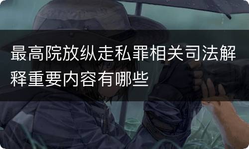 最高院放纵走私罪相关司法解释重要内容有哪些