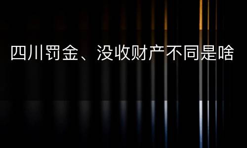 四川罚金、没收财产不同是啥