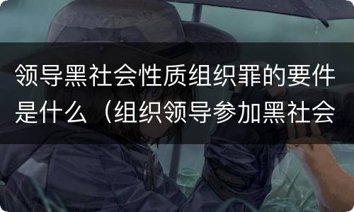 领导黑社会性质组织罪的要件是什么（组织领导参加黑社会性质组织罪的特征）