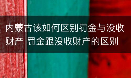 内蒙古该如何区别罚金与没收财产 罚金跟没收财产的区别