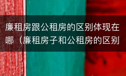 廉租房跟公租房的区别体现在哪（廉租房子和公租房的区别）