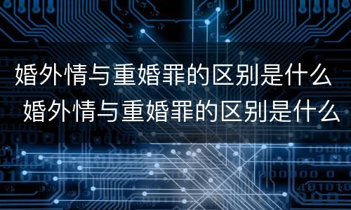 婚外情与重婚罪的区别是什么 婚外情与重婚罪的区别是什么呢