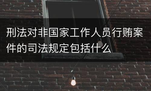刑法对非国家工作人员行贿案件的司法规定包括什么