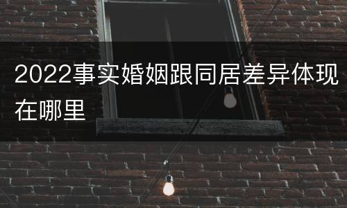 2022事实婚姻跟同居差异体现在哪里