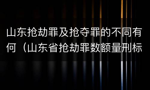 山东抢劫罪及抢夺罪的不同有何（山东省抢劫罪数额量刑标准）
