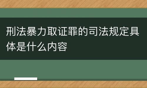 刑法暴力取证罪的司法规定具体是什么内容
