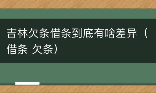 吉林欠条借条到底有啥差异（借条 欠条）