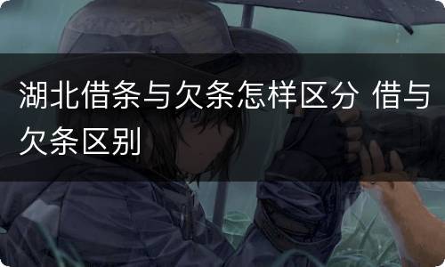 湖北借条与欠条怎样区分 借与欠条区别