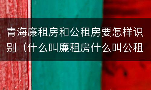 青海廉租房和公租房要怎样识别（什么叫廉租房什么叫公租房）