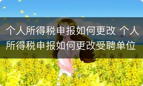 个人所得税申报如何更改 个人所得税申报如何更改受聘单位
