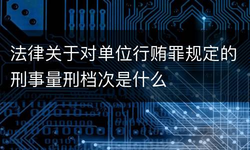 法律关于对单位行贿罪规定的刑事量刑档次是什么