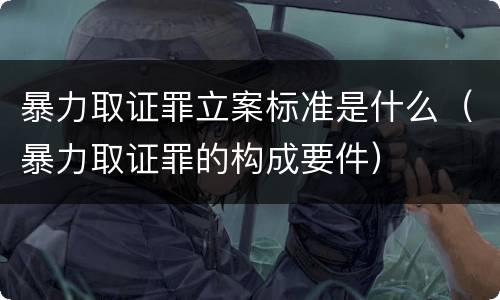 暴力取证罪立案标准是什么（暴力取证罪的构成要件）