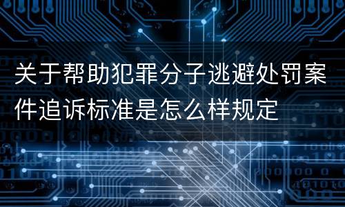 关于帮助犯罪分子逃避处罚案件追诉标准是怎么样规定