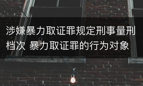 涉嫌暴力取证罪规定刑事量刑档次 暴力取证罪的行为对象