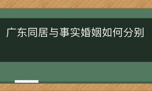 广东同居与事实婚姻如何分别