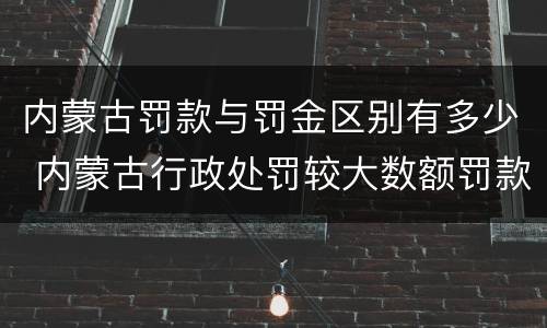 内蒙古罚款与罚金区别有多少 内蒙古行政处罚较大数额罚款标准