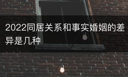 2022同居关系和事实婚姻的差异是几种