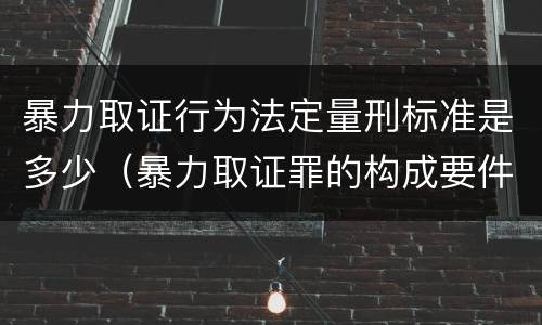 暴力取证行为法定量刑标准是多少（暴力取证罪的构成要件）