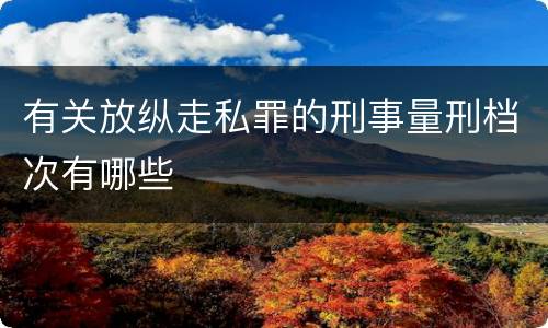 有关放纵走私罪的刑事量刑档次有哪些