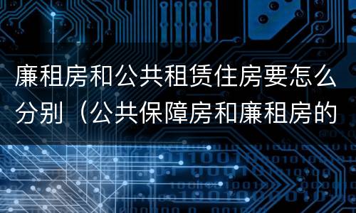 廉租房和公共租赁住房要怎么分别（公共保障房和廉租房的区别）