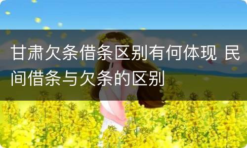 甘肃欠条借条区别有何体现 民间借条与欠条的区别