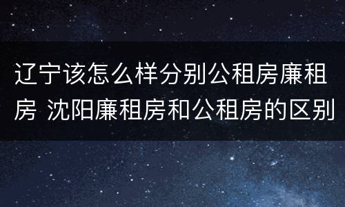 辽宁该怎么样分别公租房廉租房 沈阳廉租房和公租房的区别