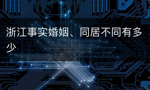 浙江事实婚姻、同居不同有多少