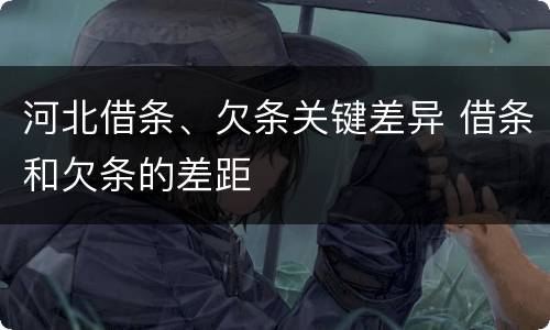 河北借条、欠条关键差异 借条和欠条的差距