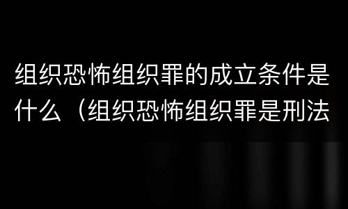 组织恐怖组织罪的成立条件是什么（组织恐怖组织罪是刑法第几条）