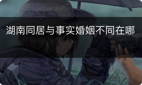 湖南同居与事实婚姻不同在哪