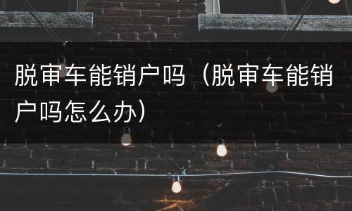 脱审车能销户吗（脱审车能销户吗怎么办）