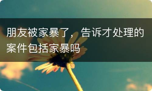 朋友被家暴了，告诉才处理的案件包括家暴吗
