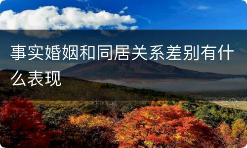 事实婚姻和同居关系差别有什么表现