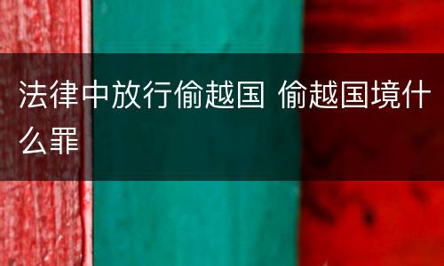 法律中放行偷越国 偷越国境什么罪