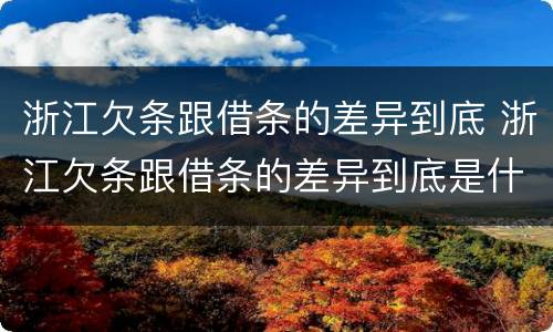 浙江欠条跟借条的差异到底 浙江欠条跟借条的差异到底是什么