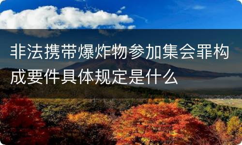 非法携带爆炸物参加集会罪构成要件具体规定是什么