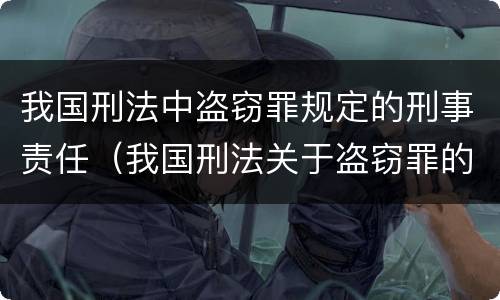 我国刑法中盗窃罪规定的刑事责任（我国刑法关于盗窃罪的规定）
