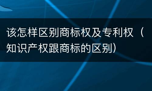 该怎样区别商标权及专利权（知识产权跟商标的区别）